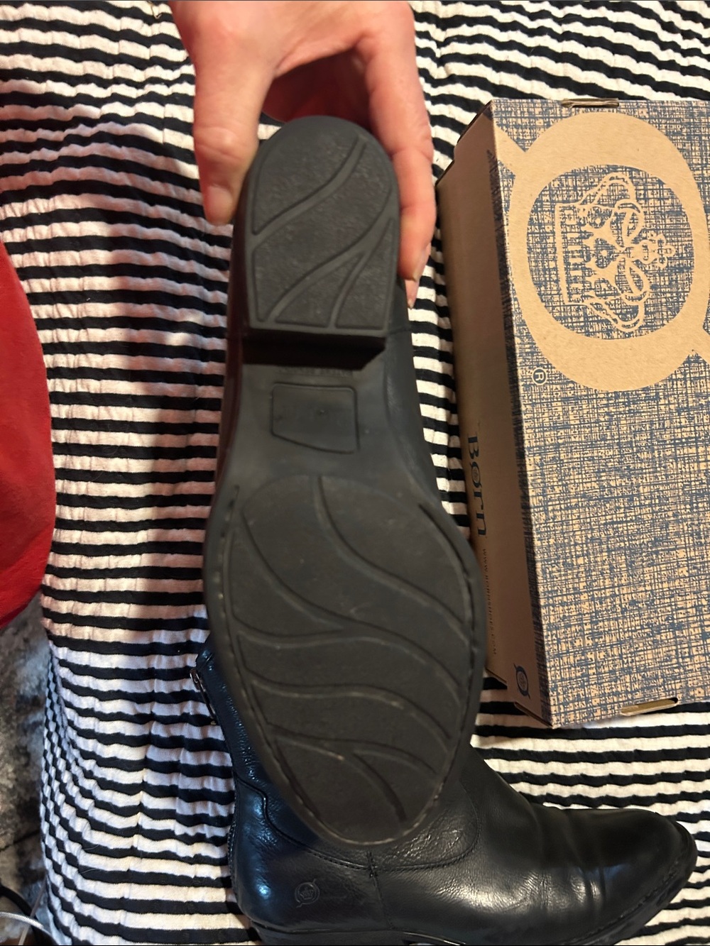 Born Black Leather Western Ankle Boots - Picture 9 of 11